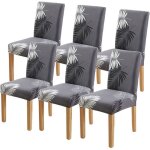 6 pi�ces housse de chaise extensible pour salle � manger protection de chaise imprim�e maison h�tel mariage ...