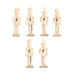 6 pices nol artisanat bois casse - noisette en bois casse - noisette figurines inachev bois casse ...