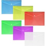 6 pi�ces pochette plastique documents pochette � bouton pression a5 couleurs transparentes assorties ...