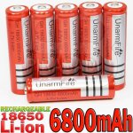 6 pile accu rechargeable 18650 3. 7v 6800mah li - ion batterie - qualite pro #1