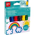 6 pinceaux avec peinture - gouache - pour enfant - couleurs vives - apli kids