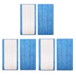 6 remplacement lingettes reutilisable pour swiffer wetjet spray balais lavables en microfibre (bleu)