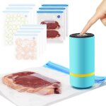 6 sacs sous vide alimentaire sac congelation avec valve pour pompe scelleuse et fermeture par zip (26x28cm) ...