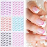 6 sets colorful french line nail art stickers film autocollant pour ongles pochoir manucure diylivraison ... 6 sets colorful french line nail art stickers film autocollant pour ongles pochoir manucure diylivraison ...