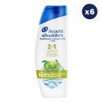 6 shampoings apple fresh 2en1 300ml - head & shoulders