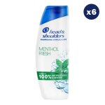 6 shampoings menthol fresh 330ml - head & shoulders
