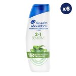 6 shampoings sensitive 2en1 300ml - head & shoulders
