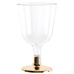 6 verres eau / vin 15cl or chrome