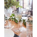 6 verres  pied de table 25cl rendez - vous - cristal darques - kwarx au design vintage cristal look