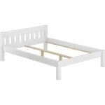 Cadre de lit adulte pin massif blanc design scandinave 160x200 sans literie 60. 38 - 16wor