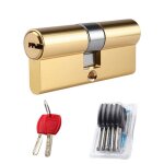 60mm (30 / 30) cylindre de serrure antivol en cuivre barillet porte dentr�e avec 5 cl�s nickel satin� ...
