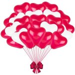 60pcs ballon en forme coeur rouge blanc d�co mariage ballon helium coeur ballon coeur pour mariage anniversair ...