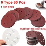 Disques de ponçage - non spécifié - 125mm - 60pcs - grain doxyde daluminium - 60# - 320# Disques de ponçage - non spécifié - 125mm - 60pcs - grain doxyde daluminium - 60# - 320#