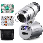 60x loupe poche mini microscope de poche loupe uv dtecteur de monnaie bijoutier loupe avec la lumire ...