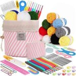 62 pcs kit de crochet pour d�butantskit de crochet pour d�butant ensemble de d�marrage crochet avec fil ...