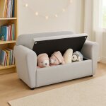 620370 - banc canap� fauteuil double pour enfants avec coffre � jouets gris