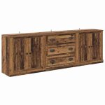 [6509750]meuble bas - buffet de salonmeuble de rangement buffets 3 pcs ch�ne noir 70x355x675 cm bois ...