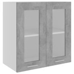 6536?meuble unique buffet bas haut meuble cuisine armoire en verre suspendue gris bton 60x31x60cm - ...