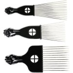 6pcs 3 tailles de pics � cheveux africains pics de poing en m�tal peignes afro pour salon de coiffure ...