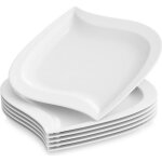 6pcs assiettes  dessert gteau plates vaisselles assiette carre porcelaine plat service de table malacasa ...