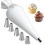 6pcs douille patisserie - aqsacokiya - 1 poches  douille en et rutilisable - avec 5 diffrentes douilles ...