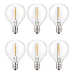 6pcs g40 led ampoules de remplacement e12 base de vis incassable led globe ampoules pour guirlandes solaires ...