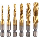 6pcs m3 - m10 hss hex shank spiral filetage m�trique foret fraise m�che perceuse rev�tu drill bit outil ...