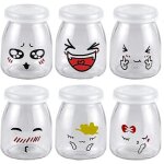 Pots de yaourt en verre - 6pcs - 150ml - couvercles hermétiques - idéal pour desserts Pots de yaourt en verre - 6pcs - 150ml - couvercles hermétiques - idéal pour desserts