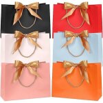 Sac cadeau - sac cabas - sac cadeau anniversaire - 6pcs 32x25x11cm des rubans darc dor sacs - cadeaux ...