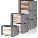 6pc sac rangement vetementboite de rangement d�m�nagement pliable avec poign�e renforc�e non - tiss� ...