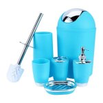 Set accessoires distributeur de savon - tip - 6 pi�ces - r�sine de protection de lenvironnement - bleu ...