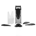 Mandoline v6 hobel el - coupe - lgume & fruit professionnel en tranche fine + poussoir de scurt - ...