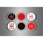 6x autocollant sticker voiture pommeau vitesse tuning boitier pastille levier r2