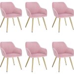 6x chaises de salle  manger avec dossier et accoudoir chaise de cuisine en velours fauteuil scandinave ...