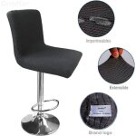 6x housses de tabouret de bar avec dossier extensible housse de chaise impermeable en jacquard pour cuisine ... 6x housses de tabouret de bar avec dossier extensible housse de chaise impermeable en jacquard pour cuisine ...