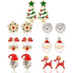 7 paires lumineuses nol boucles doreilles pour femme hypoallergnique boucles doreilles nol pour filles ...