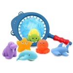 7 pcs jouet de bain bb / enfanttout - petit jouets douche - filet de pche animaux flottants jouets ...