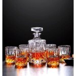 7 pices carafe whisky dcanter cristal 750ml bouteille avec 6x 300ml verre  whiskey