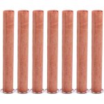 7 pi�ces m�ches de bougie cylindriques en bois sante de bougie en bois � tube rond avec base pour bougie ...