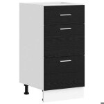 [7097952]armoire vitrine buffet bas cuisine meuble de cuisine bas avec tiroir ch�ne noir 40x46x815 cmpoids:21. ...