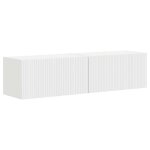 [7132668]meuble tv flottante console de divertissement meuble tv mural 2 pcs blanc 60x31x29. 5 cm bois ...