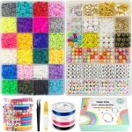 Perles de bricolage pour bijoux - tatatoyia - 7200 pi�ces - argile douce - color� - mixte