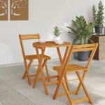 [74175]table de jardin - 2 / 4 personnes - meuble de balcon - naturel 60x60x72 cm bois dacacia massifpoids:6 ...