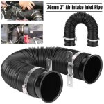 76mm tuyau dadmission dair voiture universelle entre dair froid flexible tube kit noir hb046