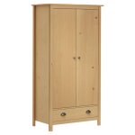 7773home designer armoire de chambre - garde - robe  2 portes 89x50x170 cm pin solidearmoire penderie ...