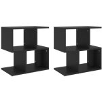 779stylish modern petite commode - lot de 2 tables de chevet - meuble pour chambre multifonction noir ...