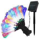 7m 50 led guirlande lumineuse solaire goutte deau 8 modes extrieur impermable convient pour garden ...
