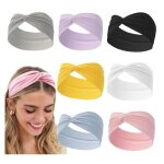 7pcs bandeaux femmes sport bandeau cheveux fille sports bandes de cheveux femmes bandeaux larges �lastiques ...