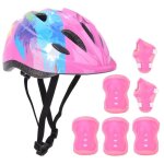 quipement de protection - che - 7pcs - casque - genouillre - coudire - rose color