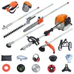 8 en 1 outil de jardinage 2300 w ? fianao ? 52cc ? moteur 2 temps ? vitesse 9500 tr / min ? axe de travail ...